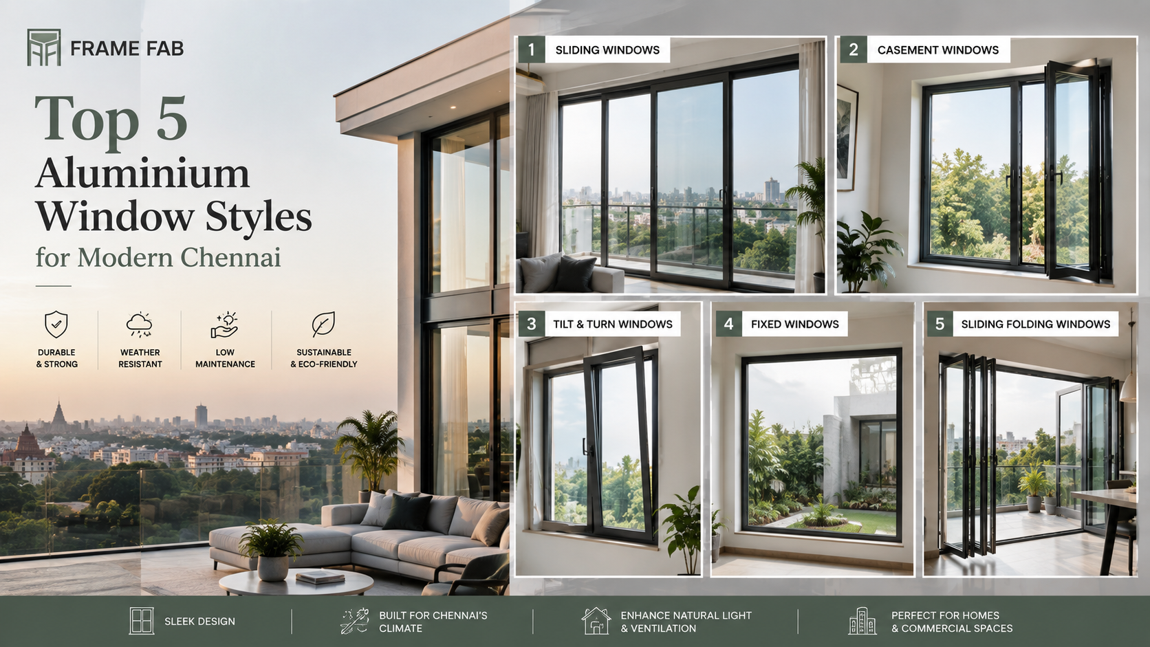Top 5 Aluminium Window Styles for Modern Chennai